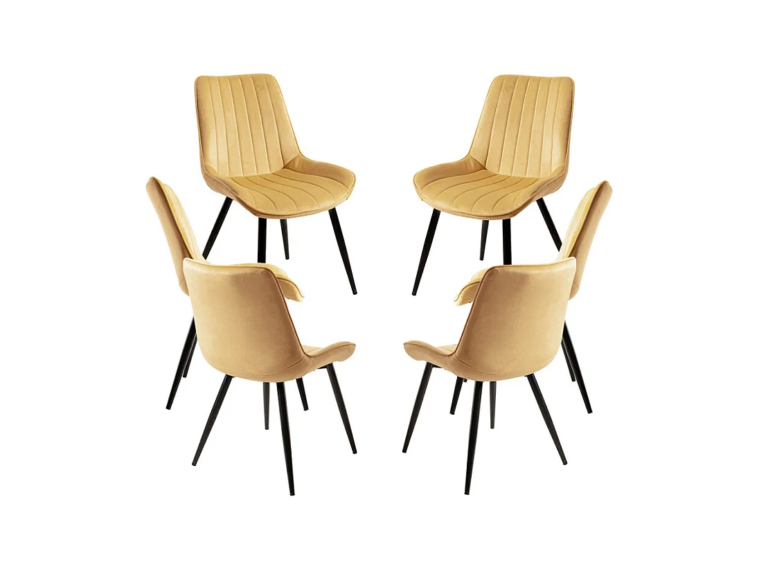 Packs Sillas Comedor - Pack 6 Sillas Lene Terciopelo - Mostaza