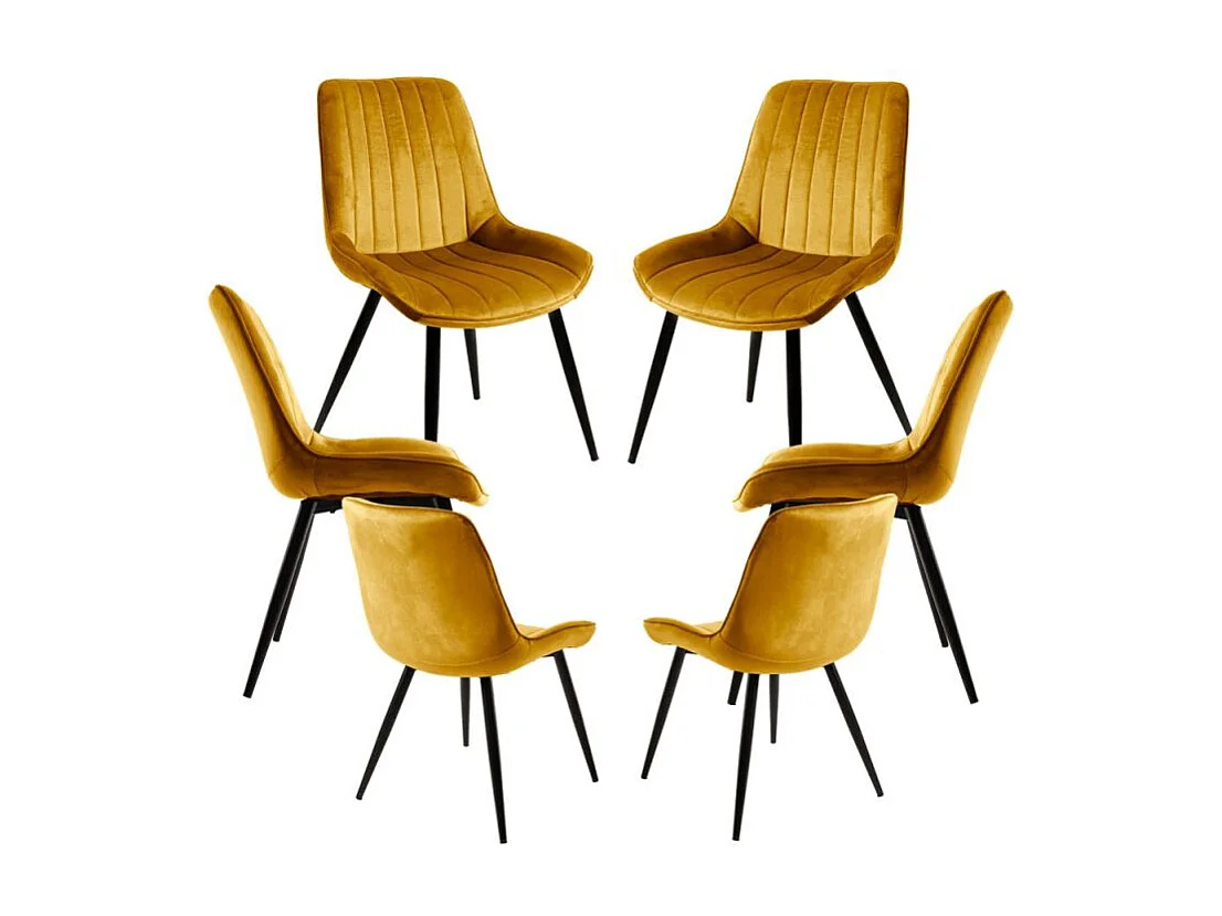 Packs Sillas Comedor - Pack 6 Sillas Lene Terciopelo - Mostaza