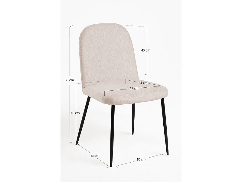 Sillas Comedor - Silla Libry Tela - Beige