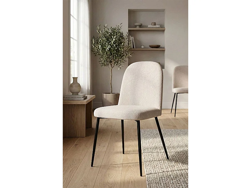 Sillas Comedor - Silla Libry Tela - Beige