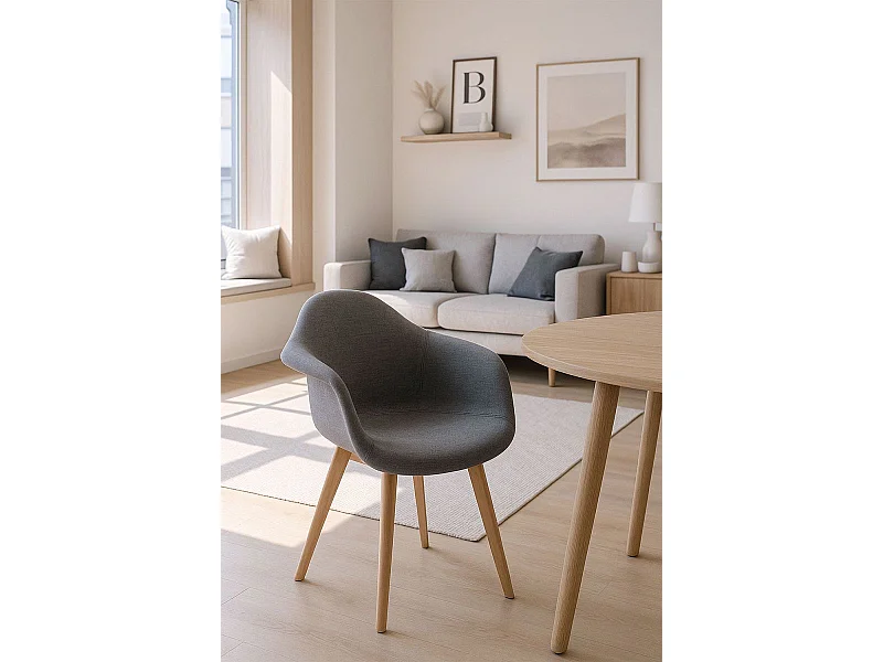 Sillas Comedor - Silla Belu Tela - Gris oscuro