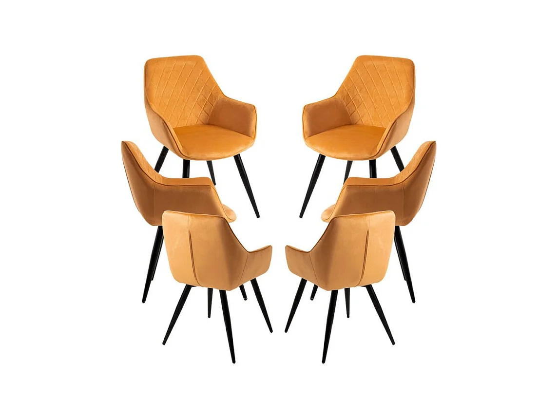 Packs Sillas Comedor - Pack 6 Sillas Kres Terciopelo - Mostaza
