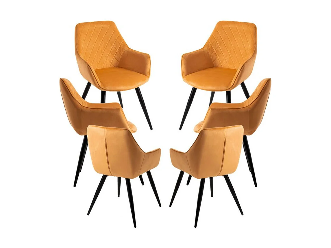 Packs Sillas Comedor - Pack 6 Sillas Kres Terciopelo - Mostaza