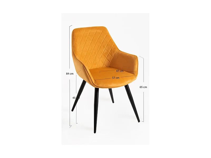 Packs Sillas Comedor - Pack 4 Sillas Kres Terciopelo - Mostaza