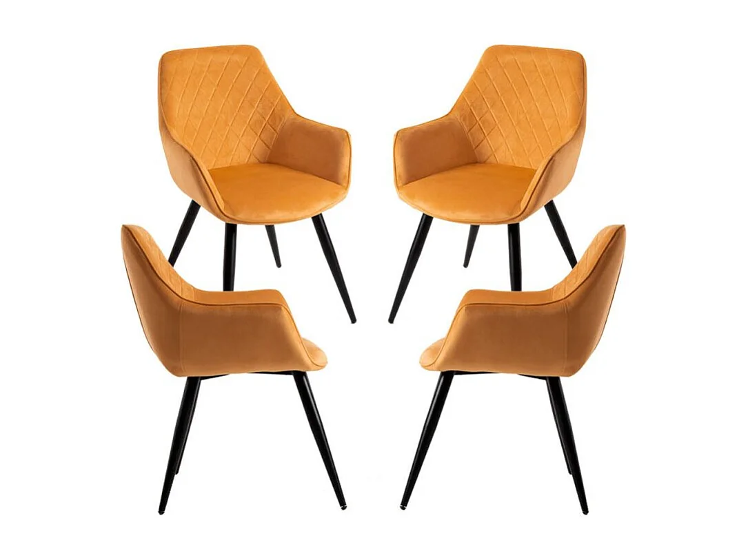 Packs Sillas Comedor - Pack 4 Sillas Kres Terciopelo - Mostaza