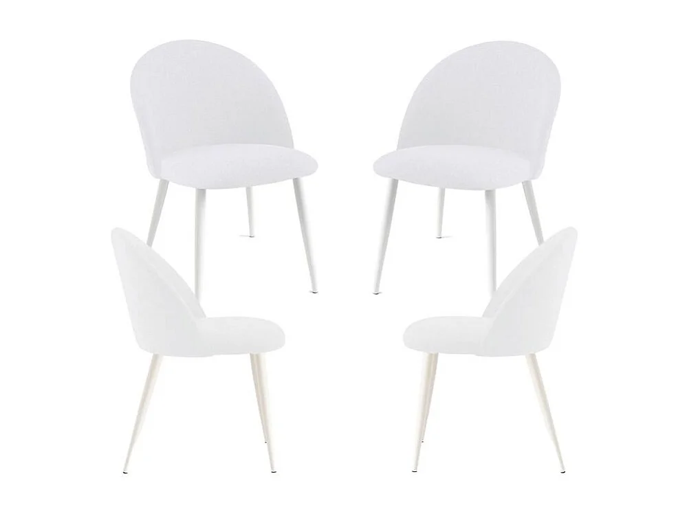 Packs Sillas Comedor - Pack 4 Sillas White Vint Tela - Blanco