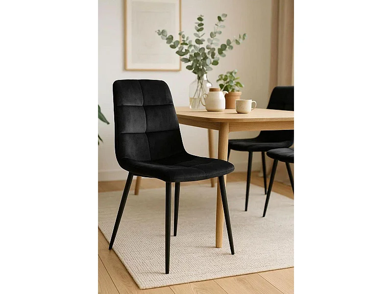 Sillas Comedor - Silla Daris Terciopelo - Negro