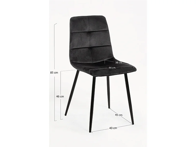 Sillas Comedor - Silla Daris Terciopelo - Negro