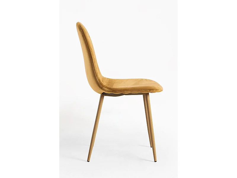 Packs Sillas Comedor - Pack 2 Sillas Teok Terciopelo - Mostaza