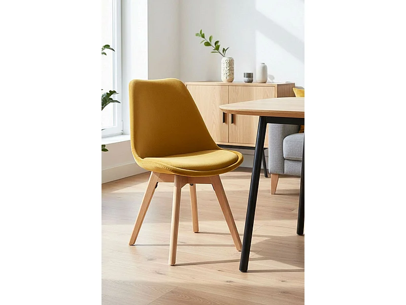 Sillas Comedor - Silla Synk Terciopelo - Mostaza