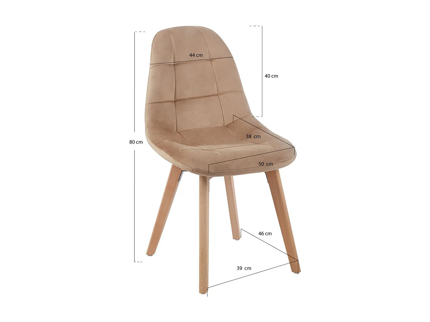 Sillas Comedor - Silla Kelen Terciopelo - Champán