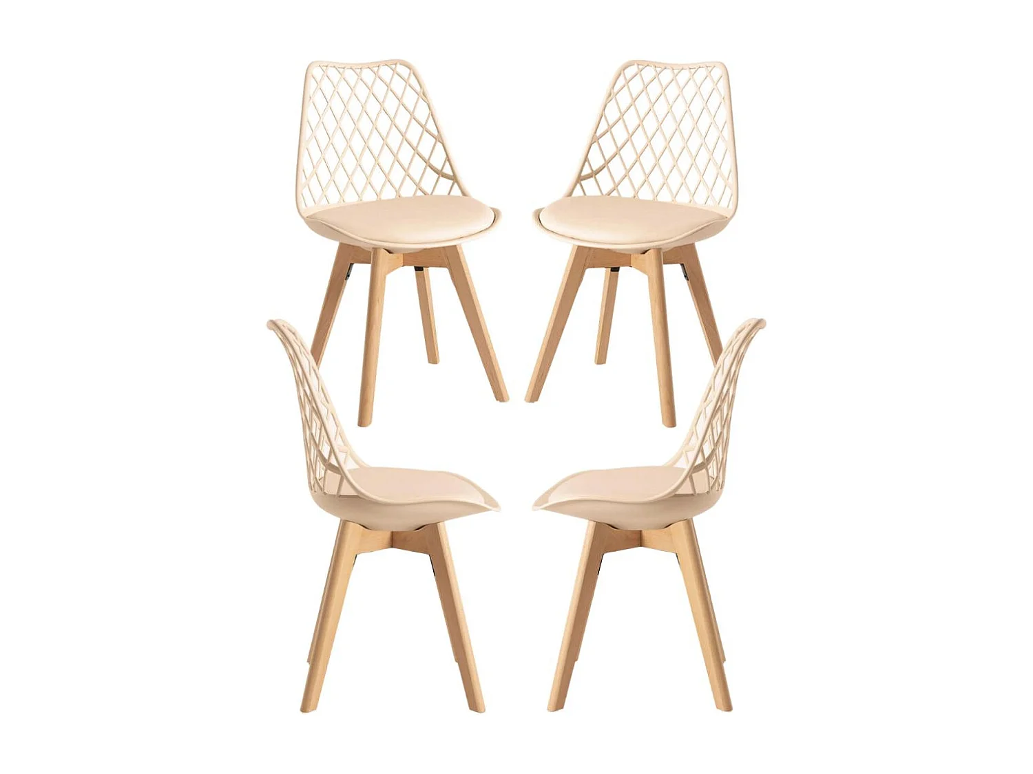 Packs Sillas Comedor - Pack 4 Sillas Mima - Crema