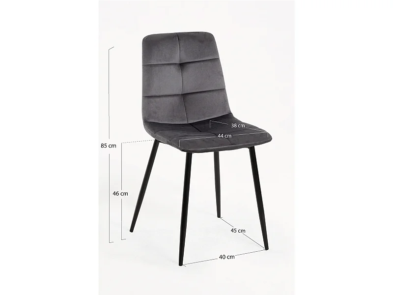 Sillas Comedor - Silla Daris Terciopelo - Gris oscuro