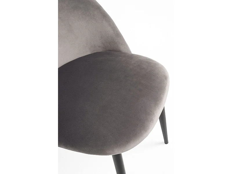Sillas Comedor - Silla Black Vint Terciopelo - Gris claro