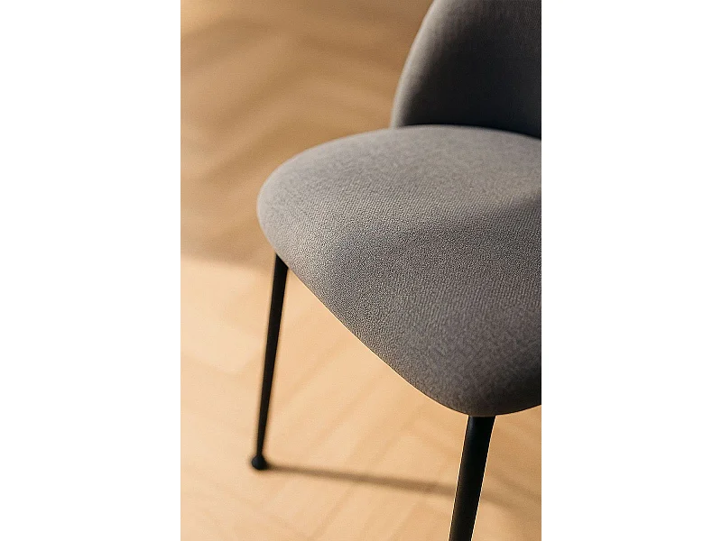Sillas Comedor - Silla Black Dalnia Tela - Gris oscuro