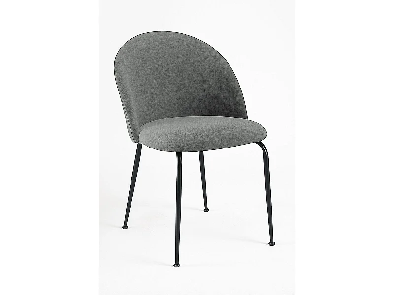 Sillas Comedor - Silla Black Dalnia Tela - Gris oscuro