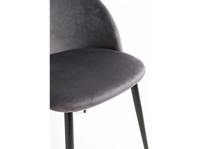Sillas Comedor - Silla Black Vint Terciopelo - Gris oscuro