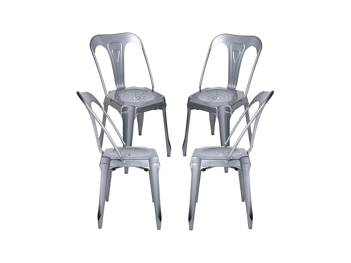 Packs Sillas Comedor - Pack 4 Sillas Ulix - Gris metalizado