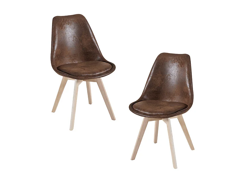 Packs Sillas Comedor - Pack 2 Sillas Synk Vintage - Marrón