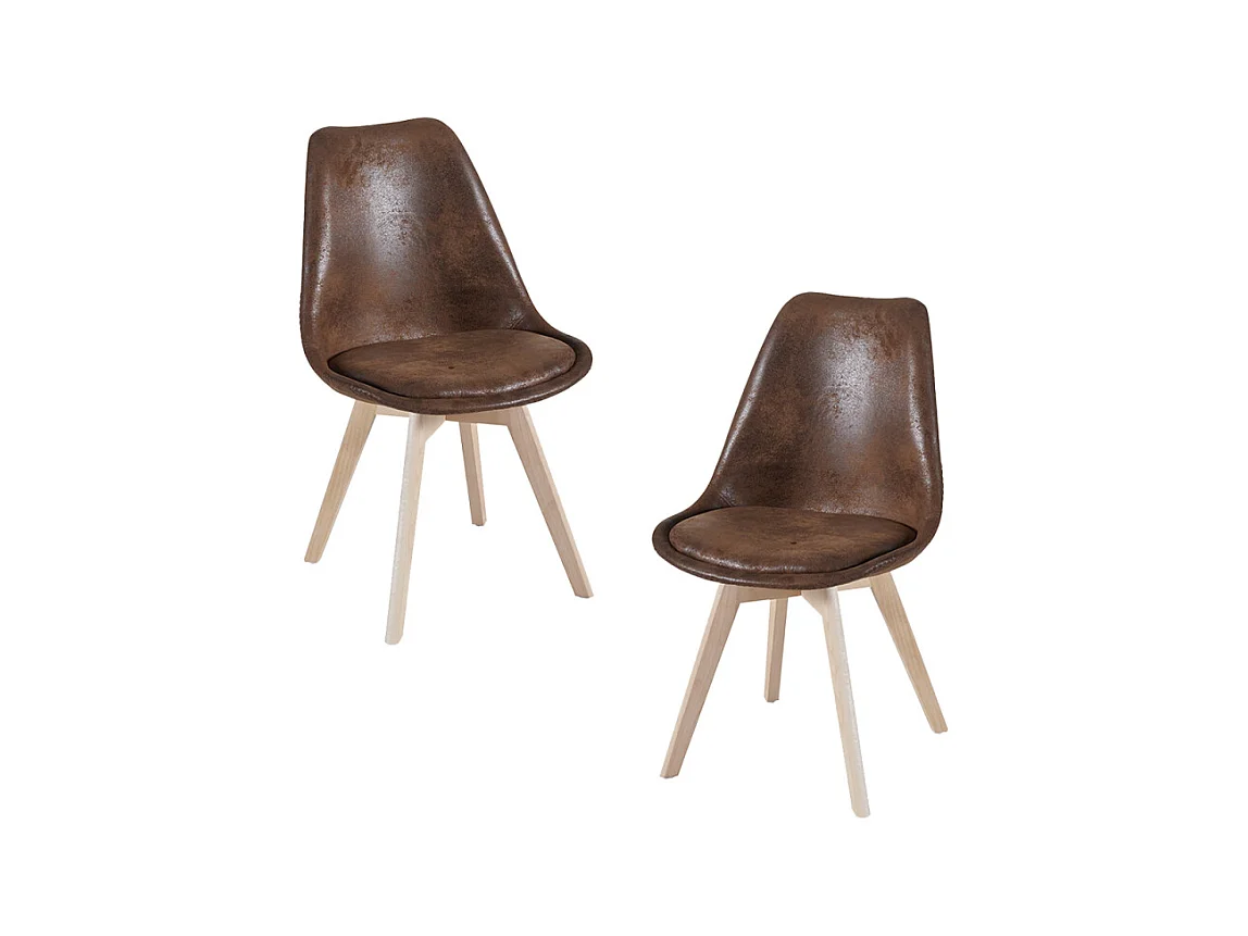 Packs Sillas Comedor - Pack 2 Sillas Synk Vintage - Marrón