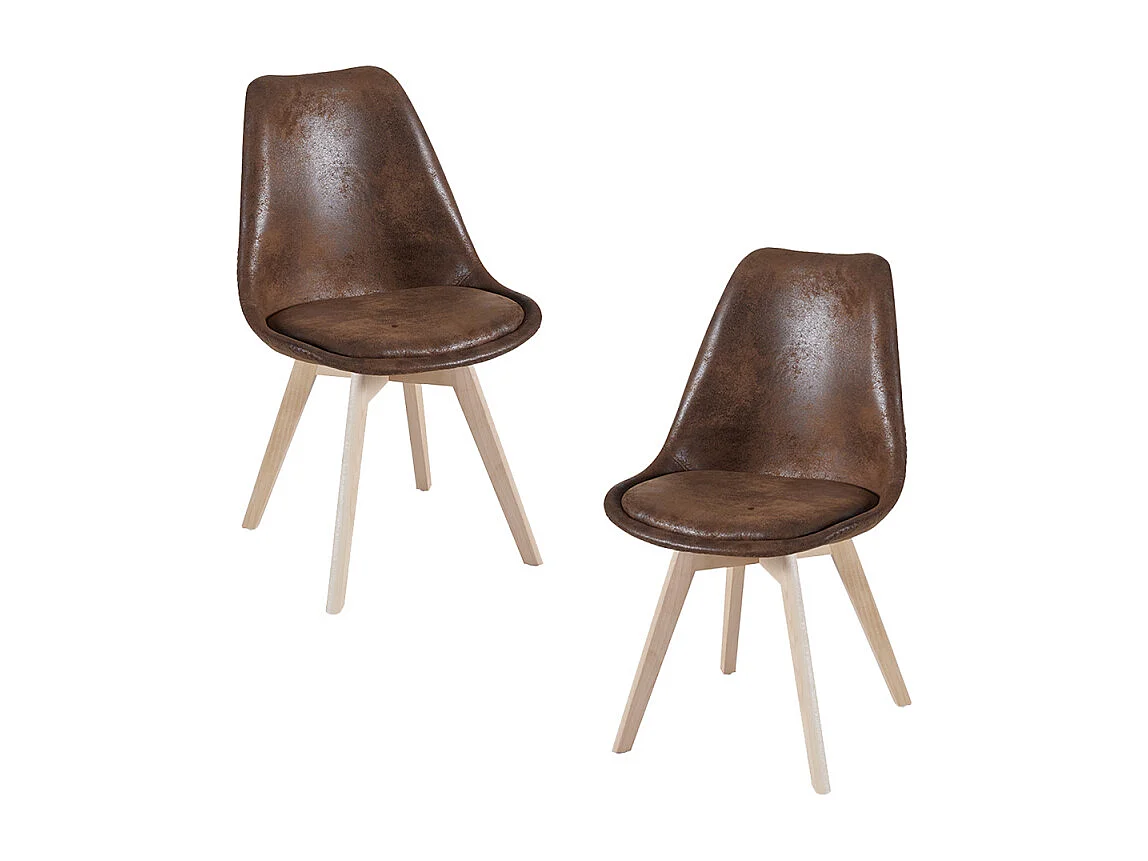 Packs Sillas Comedor - Pack 2 Sillas Synk Vintage - Marrón