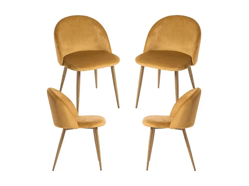 Packs Sillas Comedor - Pack 4 Sillas Vint Terciopelo - Mostaza
