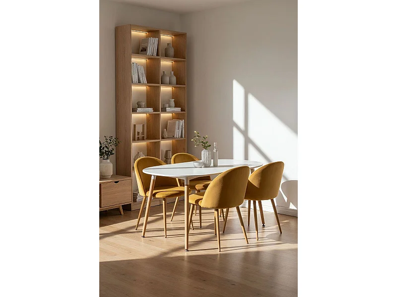 Packs Sillas Comedor - Pack 4 Sillas Vint Terciopelo - Mostaza