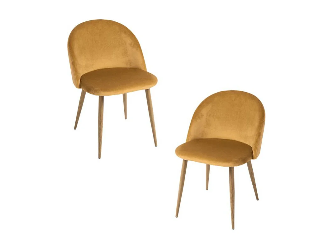 Packs Sillas Comedor - Pack 2 Sillas Vint Terciopelo - Mostaza