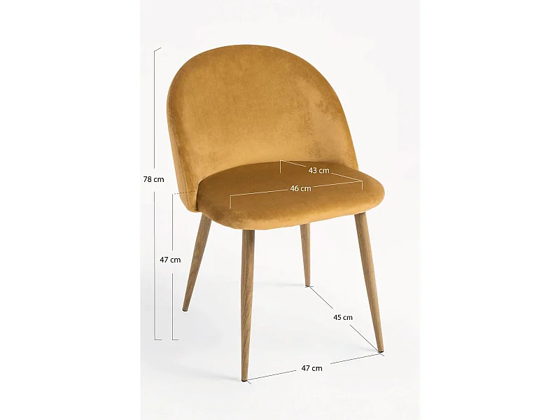 Packs Sillas Comedor - Pack 2 Sillas Vint Terciopelo - Mostaza