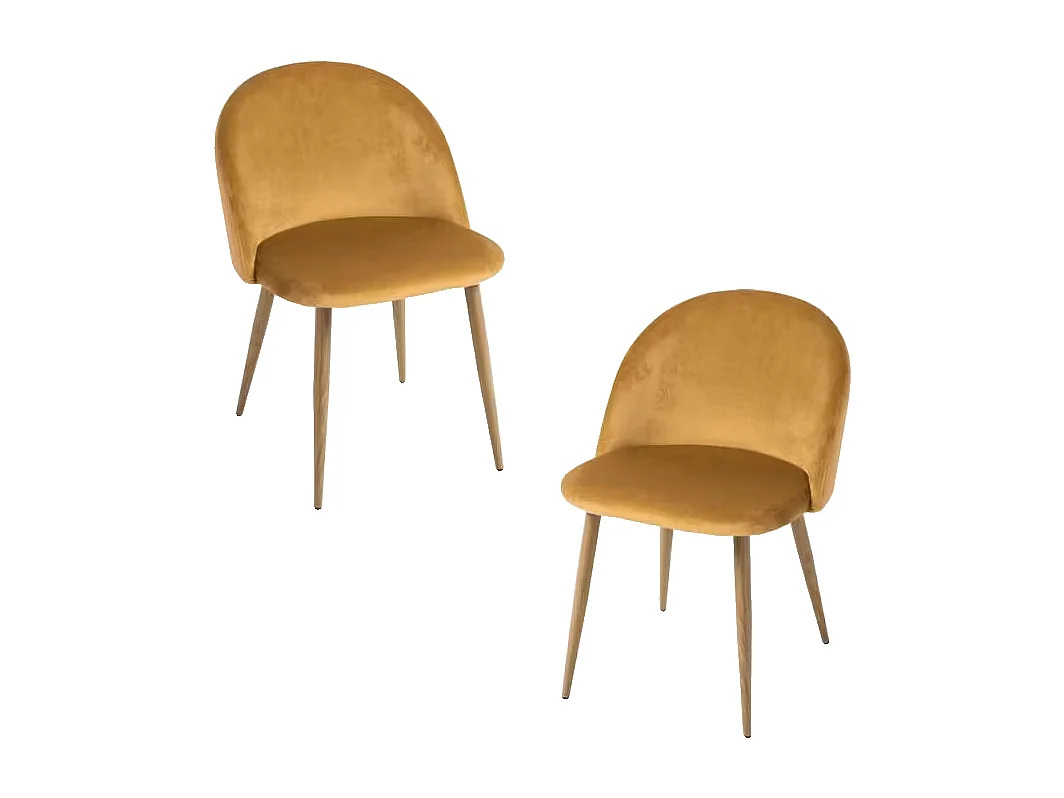 Packs Sillas Comedor - Pack 2 Sillas Vint Terciopelo - Mostaza