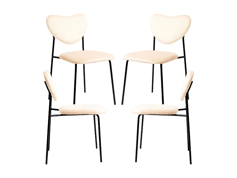 Packs Sillas Comedor - Pack 4 Sillas Cora Black Terciopelo - Beige