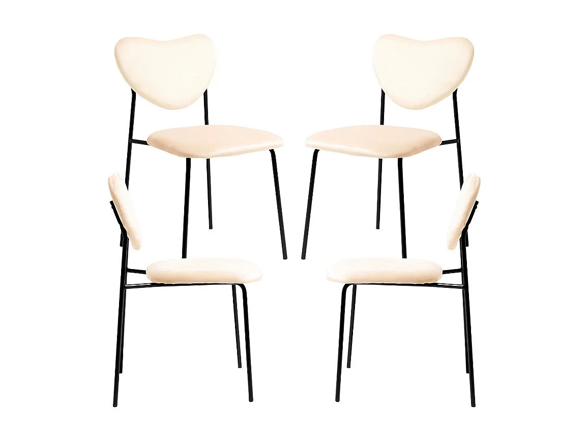 Packs Sillas Comedor - Pack 4 Sillas Cora Black Terciopelo - Beige