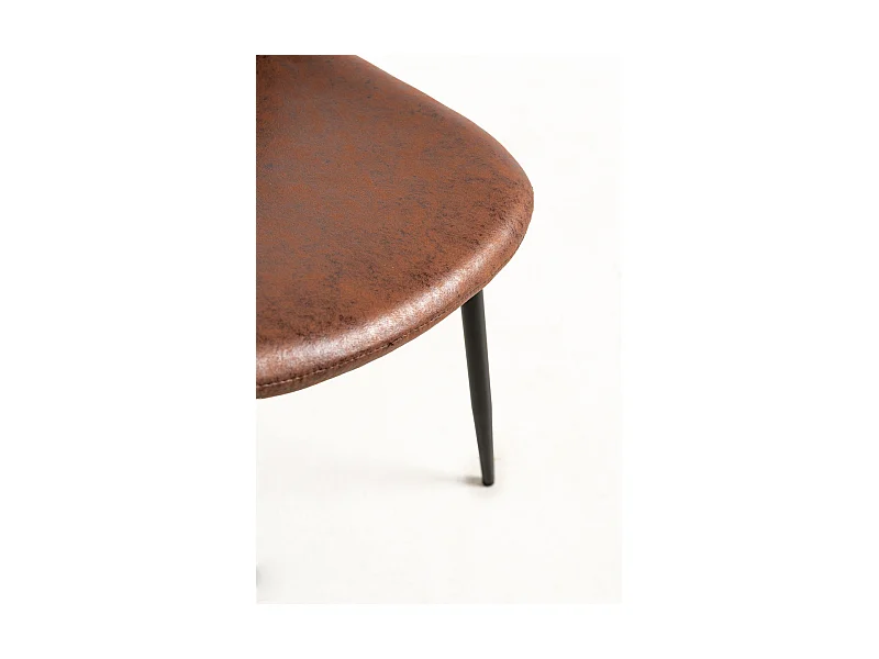 Packs Sillas Comedor - Pack 6 Sillas Black Teok Polipiel - Café Vintage