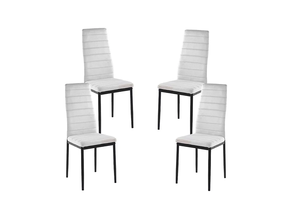Packs Sillas Comedor - Pack 4 Sillas Lauter Terciopelo - Gris claro