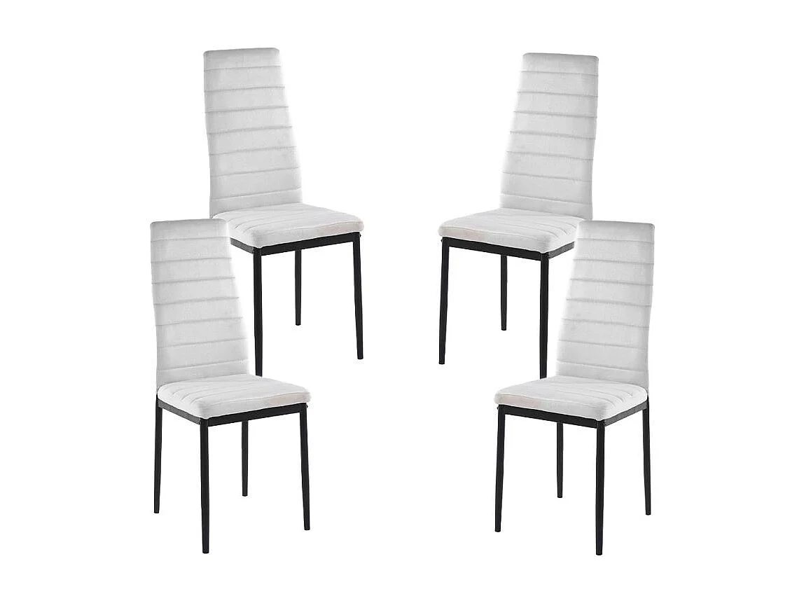 Packs Sillas Comedor - Pack 4 Sillas Lauter Terciopelo - Gris claro