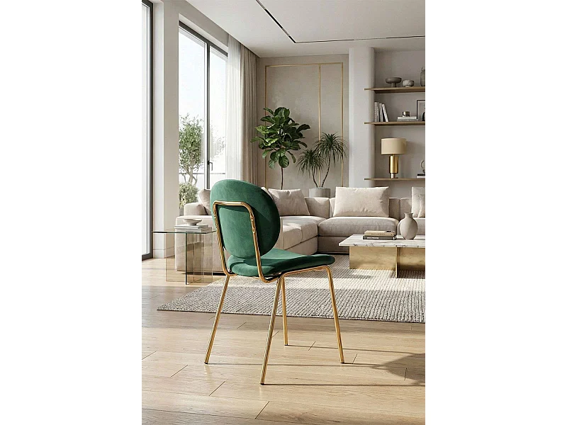 Sillas Comedor - Silla Lenor Golden Terciopelo - Verde