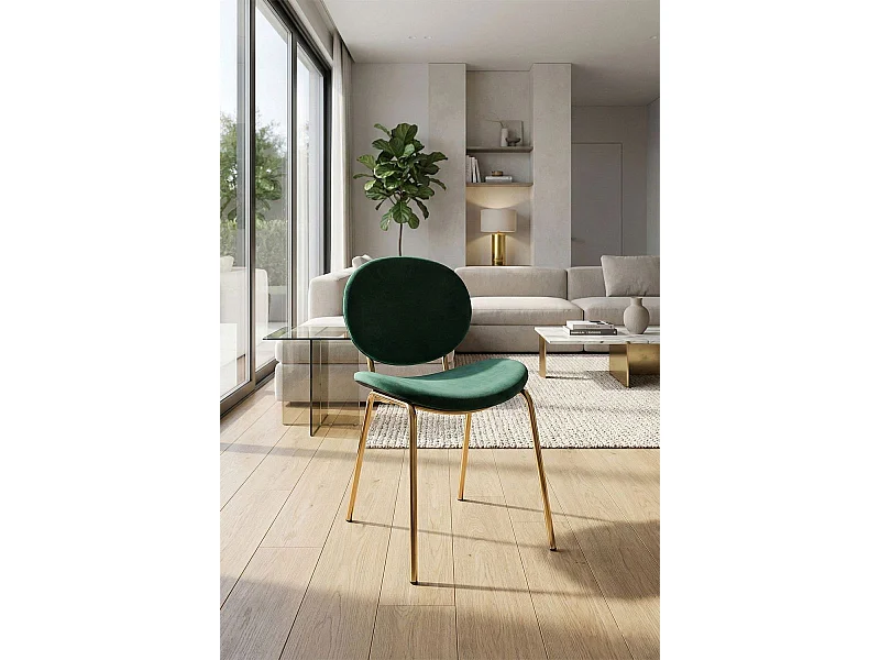 Sillas Comedor - Silla Lenor Golden Terciopelo - Verde