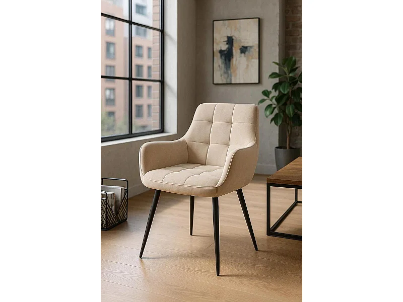 Sillas Comedor - Silla Buret Tela - Blanco