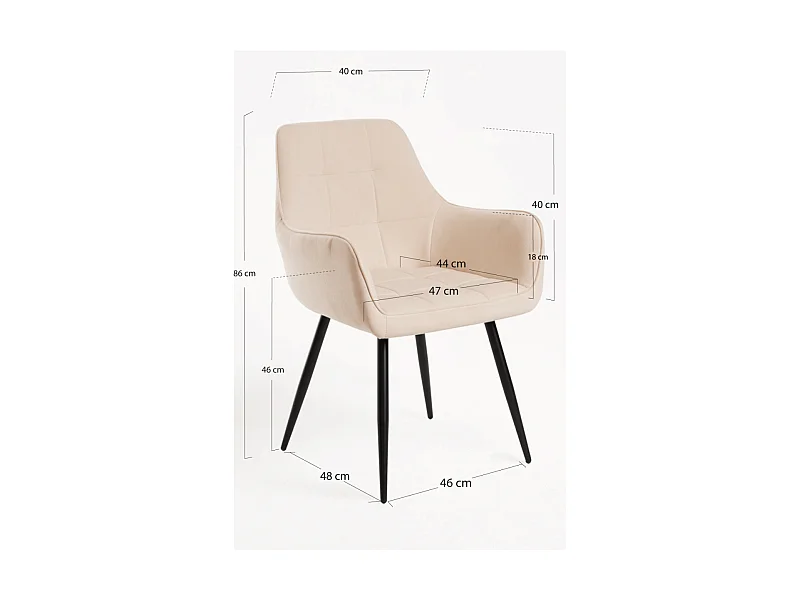 Sillas Comedor - Silla Buret Tela - Blanco