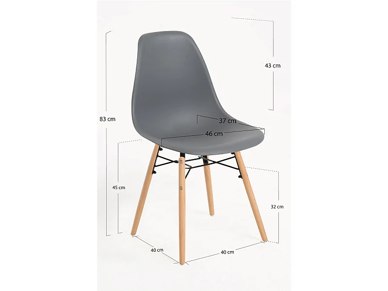 Sillas Comedor - Silla Besy - Gris oscuro