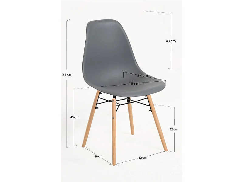 Sillas Comedor - Silla Besy - Gris oscuro