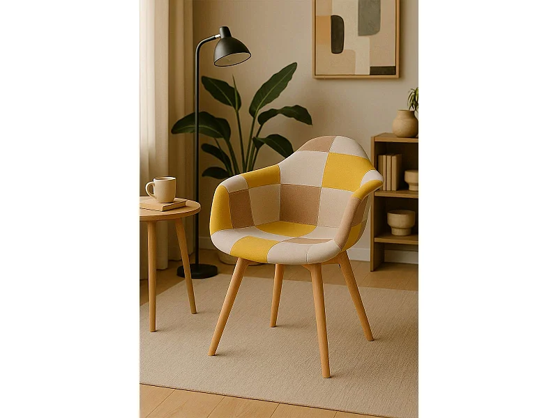 Sillas Comedor - Silla Belu Patchwork - Amarillo