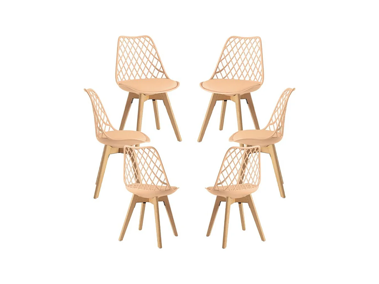 Packs Sillas Comedor - Pack 6 Sillas Mima - Naranja claro