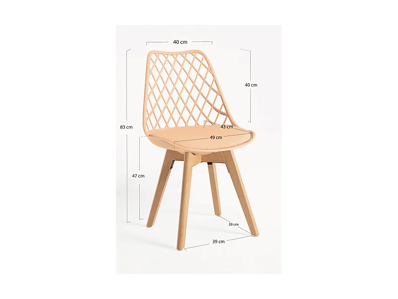 Packs Sillas Comedor - Pack 6 Sillas Mima - Naranja claro