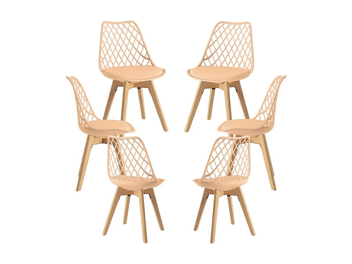 Packs Sillas Comedor - Pack 6 Sillas Mima - Naranja claro