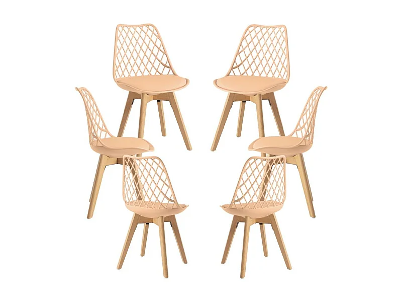 Packs Sillas Comedor - Pack 6 Sillas Mima - Naranja claro