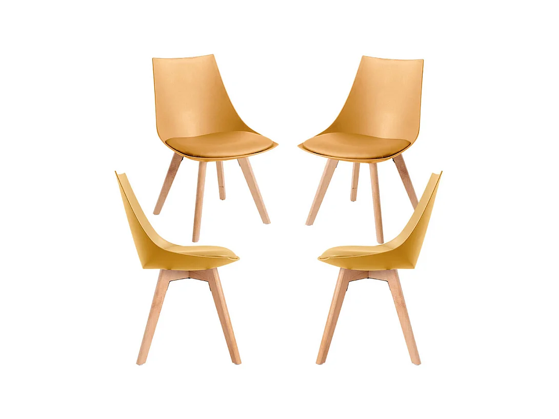 Packs Sillas Comedor - Pack 4 Sillas Blok - Mostaza