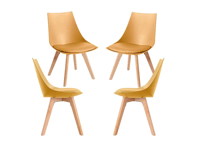 Packs Sillas Comedor - Pack 4 Sillas Blok - Mostaza