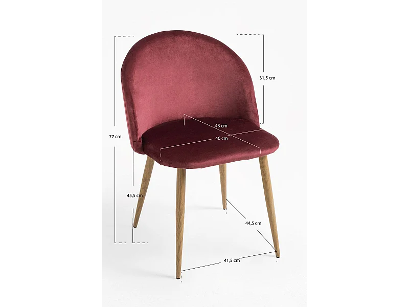 Sillas Comedor - Silla Vint Terciopelo - Fucsia