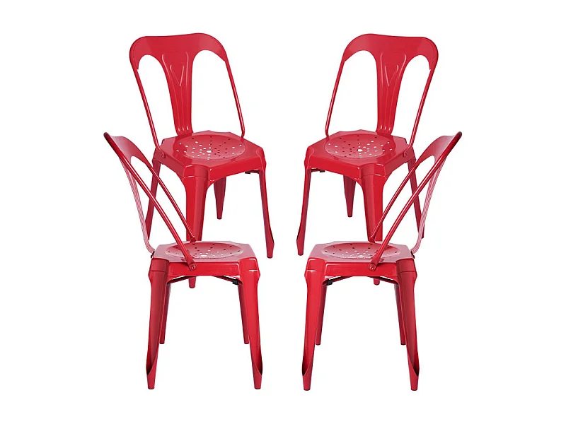 Packs Sillas Comedor - Pack 4 Sillas Ulix - Rojo